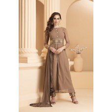 CTL-155 COFFEE SLIT STYLE PARTY WEAR READY MADE INDIAN SUIT